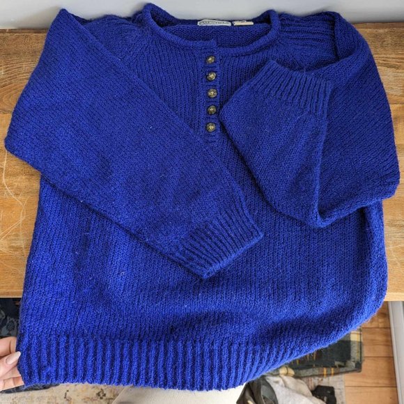 Royal Blue Knitted Sweater - Picture 1 of 3